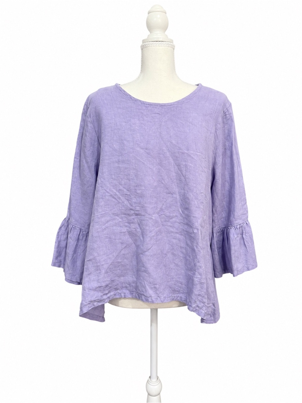 Bryn Walker 100% Linen Lavender Bell Sleeve Top Size S